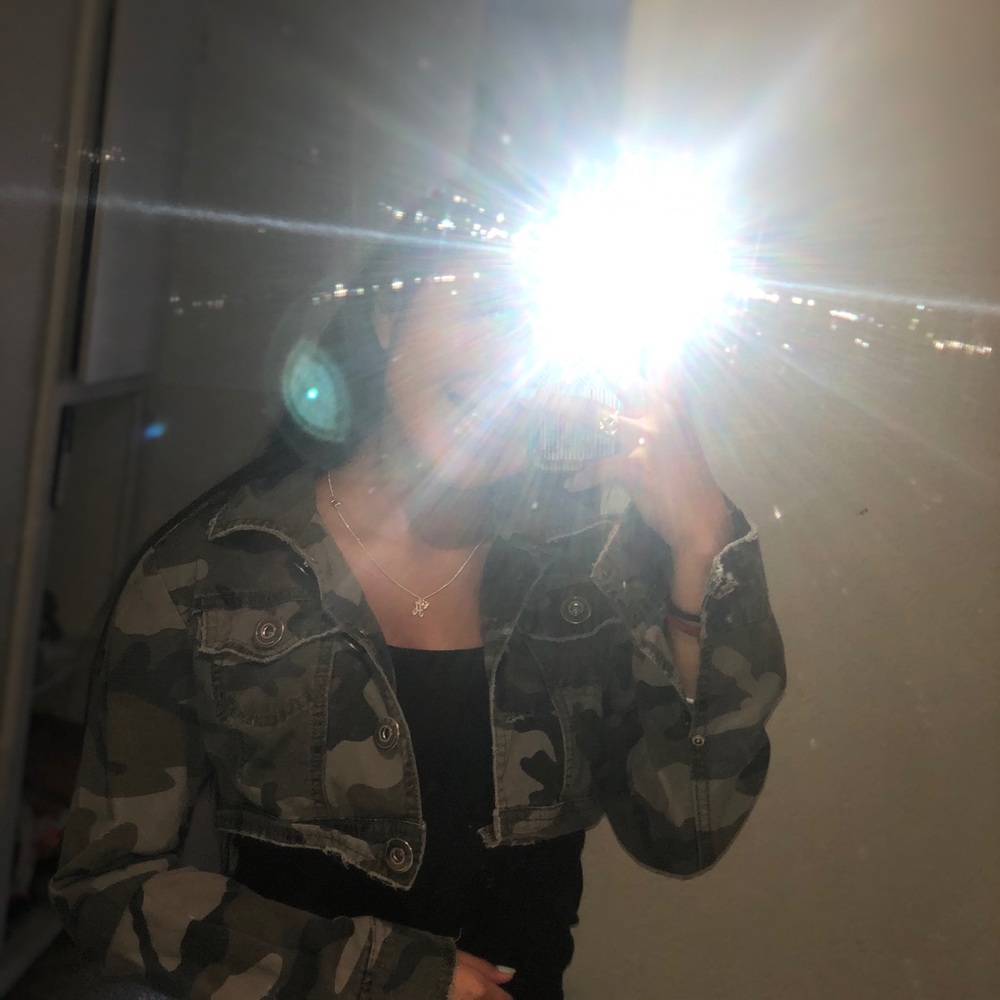 Camo crop jacket